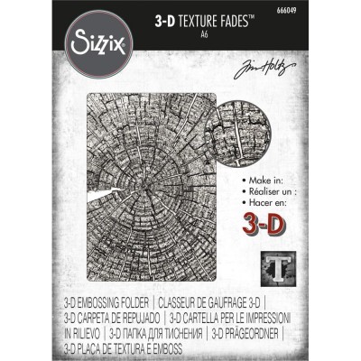 Sizzix - Plaques à embosser 3D de Tim Holtz «Tree Rings»