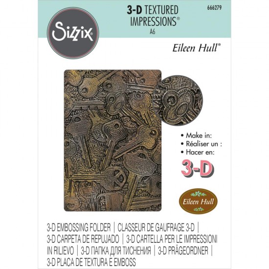 Sizzix - Plaques à embosser 3D  «Keys» 4" x 6"