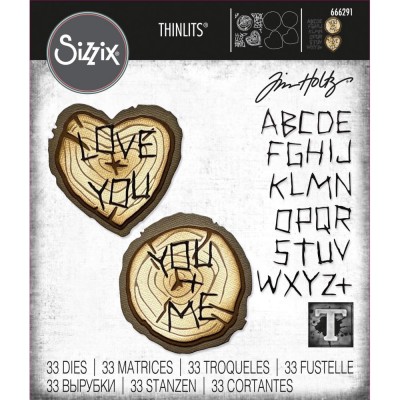 Sizzix - Thinlits Dies de Tim Holtz «Wood Slice» 33 pcs