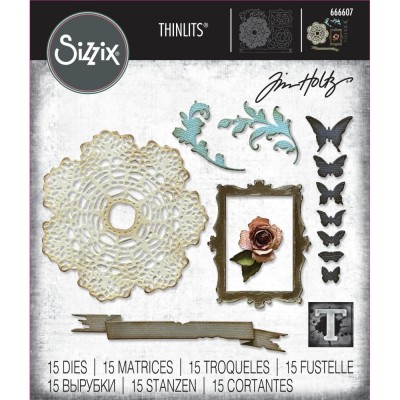  Sizzix - Thinlits Dies de Tim Holtz «Vault Boutique» 15 pcs