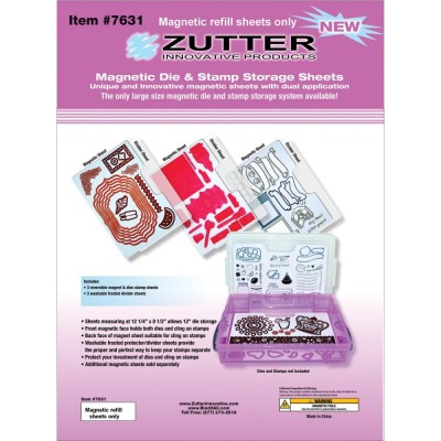 LIQUIDATION- Zutter - Feuilles (3) pour rangement magnétique    12.25" X 8.5"   (Le prix indiqué est déjà à 50% de rabais)