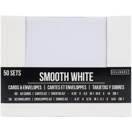 American Craft-Enveloppes et cartes blanches A2  «  4"25 X 5"5 » paquet de 50 