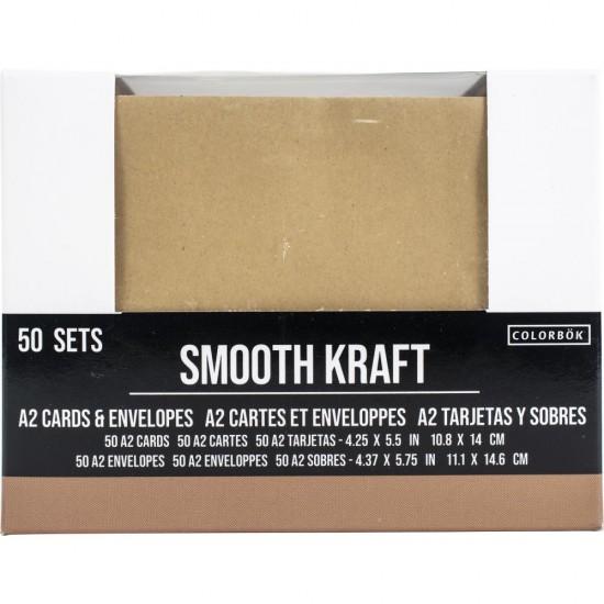 American Craft-Enveloppes et cartes Kraft A2  «  4"25 X 5"5 » paquet de 50 