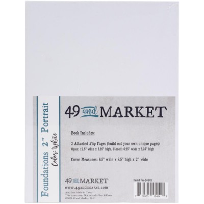 49th Market - Album  «Foundations 2" Album Portrait» 6.5" X 8.5" Blanc