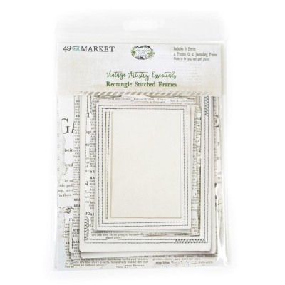 49& Market - Éphéméras «Vintage Artistry Essentials Rectangle Stitched Frames Set» 6 pcs