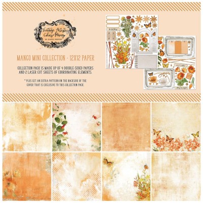 49& Market - bloc de papier collection «Vintage Artistry Mango» 12 x 12" 4 feuilles