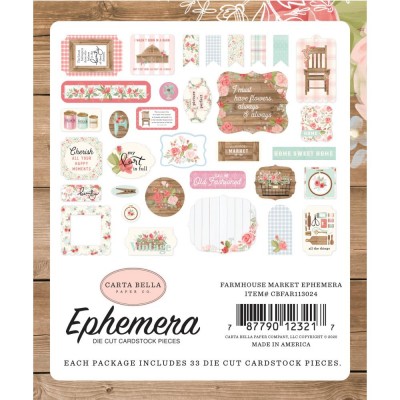 Carta Bella - Éphéméra «Farmhouse Market Icons» ensemble 33 pcs