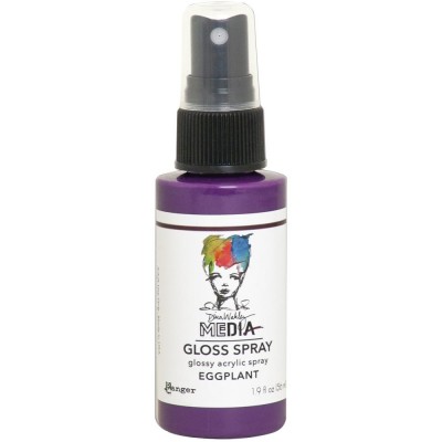 Dina Wakley -  «Acrylic Gloss Sprays» couleur «Eggplant» 2 oz