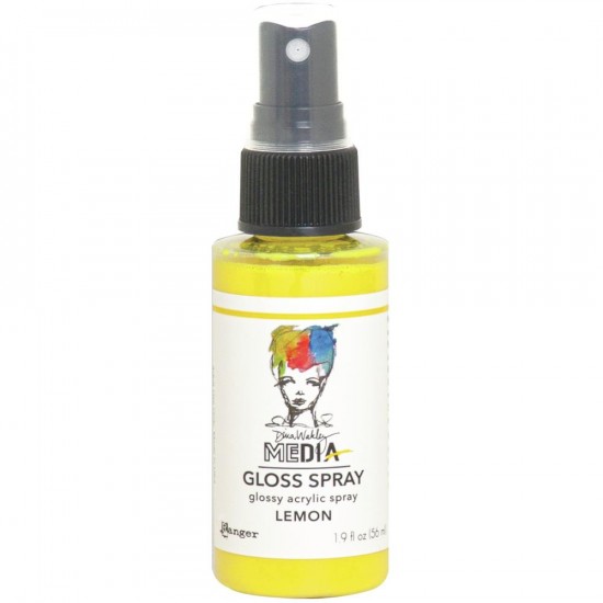 Dina Wakley -  «Acrylic Gloss Sprays» couleur «Lemon» 2 oz