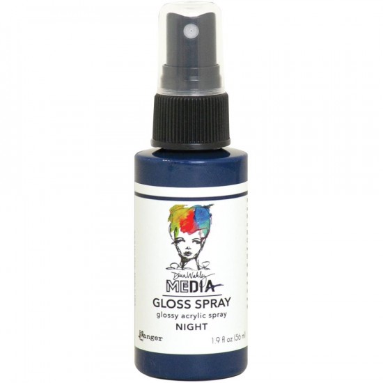 Dina Wakley -  «Acrylic Gloss Sprays» couleur «Night» 2 oz