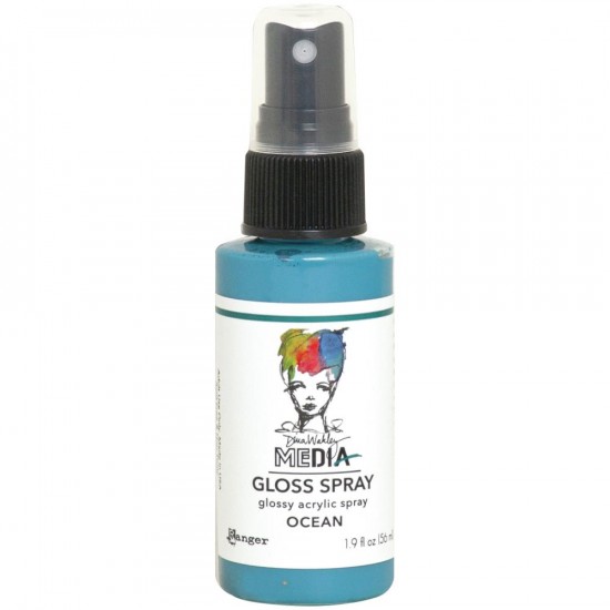 Dina Wakley -  «Acrylic Gloss Sprays» couleur «Ocean» 2 oz