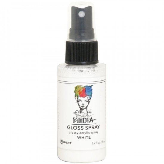 Dina Wakley -  «Acrylic Gloss Sprays» couleur «White» 2 oz
