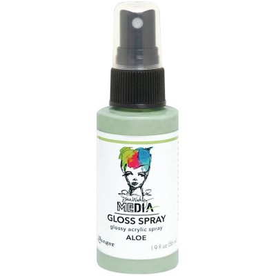 Dina Wakley -  «Acrylic Gloss Sprays» couleur «Aloe» 2 oz