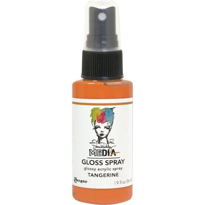 Dina Wakley -  «Acrylic Gloss Sprays» couleur «Tangerine» 2 oz
