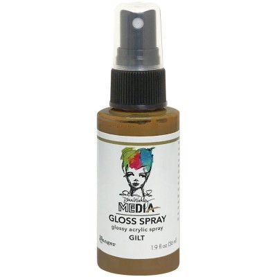 Dina Wakley -  «Acrylic Gloss Sprays» couleur «Gilt» 2 oz