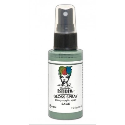Dina Wakley -  «Acrylic Gloss Sprays» couleur «Sage» 2 oz
