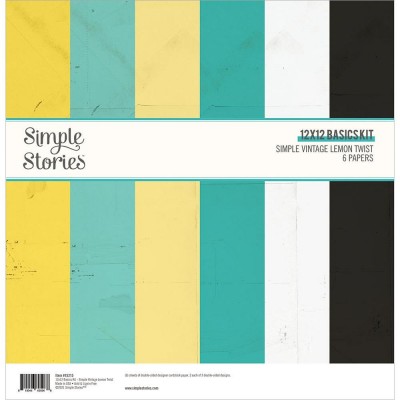 Simple Stories - Ensemble de papier «Lemon Twist» 12 "X12" recto-verso 6 feuilles / Pqt 