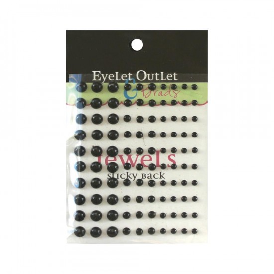 Eyelet outlet - «Adhesive Pearls» couleur «Black» 100/ emballage