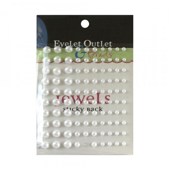 Eyelet outlet - «Adhesive Pearls» couleur «White» 100/ emballage