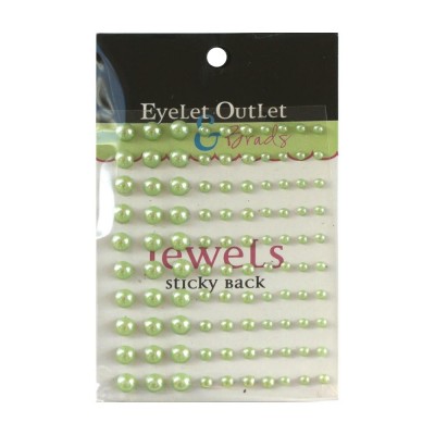 Eyelet outlet - «Adhesive Pearls» couleur «Green» 100/ emballage