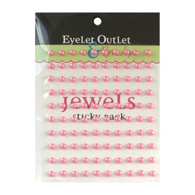 Eyelet outlet - «Adhesive Jewels» 5 mm couleur «Pink» 100/ emballage
