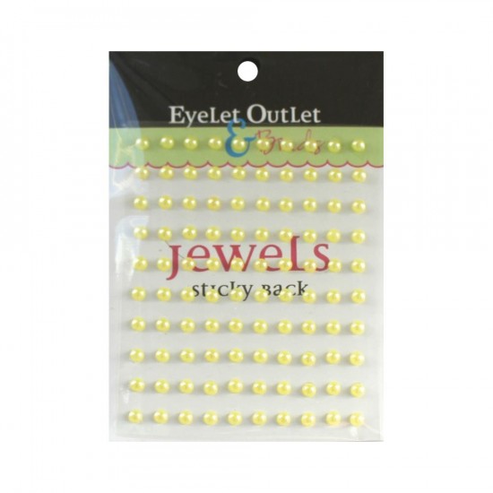 Eyelet outlet - «Adhesive Jewels» 5 mm couleur «Yellow» 100/ emballage