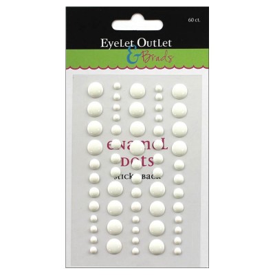 Eyelet outlet -  Enamel Dots autocollant «White» 60 / emballage