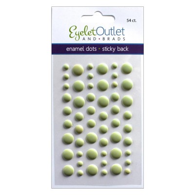 Eyelet outlet -  Enamel Dots autocollant «Matte Green» 54 / emballage