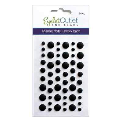 Eyelet outlet -  Enamel Dots autocollant «Matte Black» 54 / emballage
