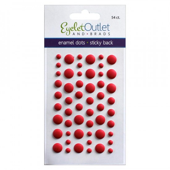 Eyelet outlet -  Enamel Dots autocollant «Matte Red» 54 / emballage