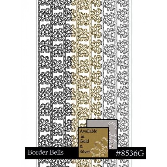Starform stickers - autocollants  Peel-off «Ribbon Bell Border Silver»  