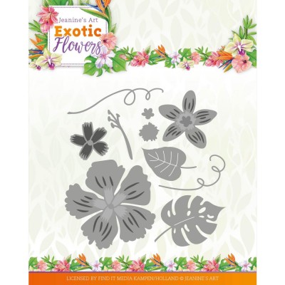 Find It Trading - Dies «Exotic Flowers» modèle  «Flowers & Leafs» 10 pcs