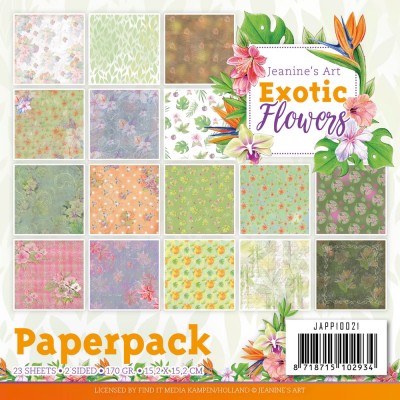 Find It- Bloc de  papier «Exotic Flowers»  6" X 6"   23 feuilles  