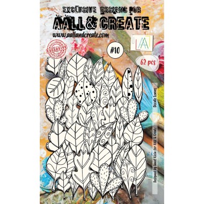 AALL & Create- Éphéméras  «Doodle Leaves White» 53pcs