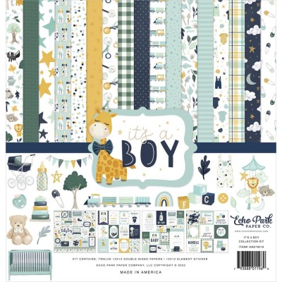 Echo Park - Bloc de  papier double face "It's a Boy"  12" X 12"   12 feuilles