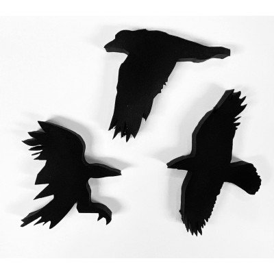 ArtFoamies - Estampes en mousse  «Murder of crows» 3 pcs