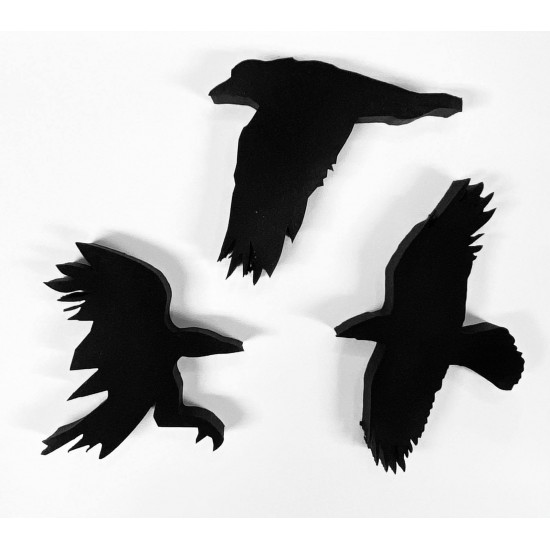 ArtFoamies - Estampes en mousse  «Murder of crows» 3 pcs