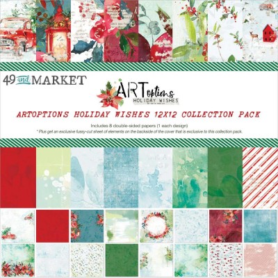 49& Market - bloc de papier collection Art Options «Holiday Wishes» 12 x 12" 8 feuilles