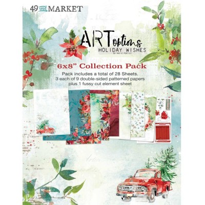 49 & Market - bloc de papier collection Pack Art Options «Holiday Wishes» 6 X 8" 28 feuilles