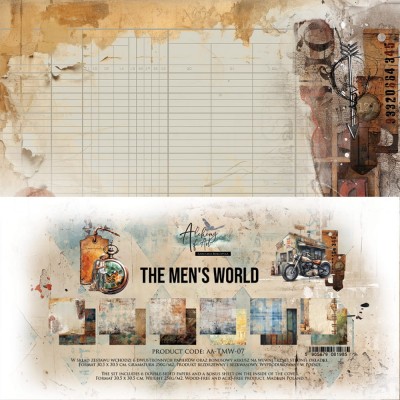 Alchemy Of Art - Papier 12" X 12"  collection «The Men's World» 6 pages recto-verso