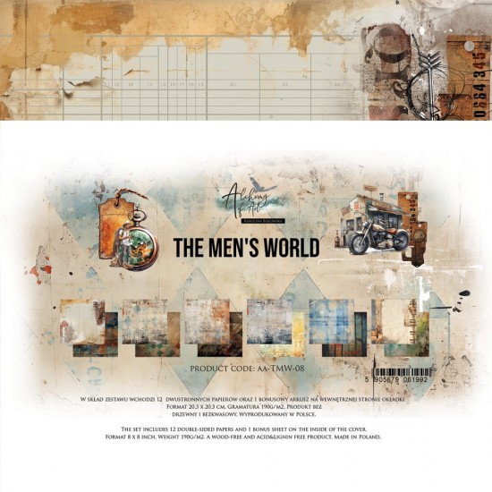 Alchemy Of Art - Papier 8" X 8"  collection «The Men's World» 12 pages recto-verso