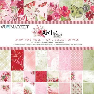  49& Market - bloc de papier collection «Art Options Rouge» 12 x 12" 8 feuilles