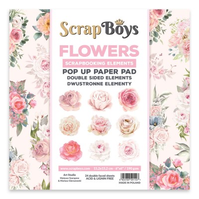 ScrapBoys - Livret d'éphéméras «Flowers» 24 pages recto-verso                      