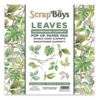 ScrapBoys - Livret d'éphéméras «Leaves» 24 pages recto-verso                      