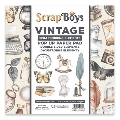 ScrapBoys - Livret d'éphéméras «Vintage» 24 pages recto-verso                      