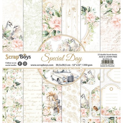ScrapBoys - Ensemble de papier «Special Day» 12"X12" de 12 feuilles recto-verso