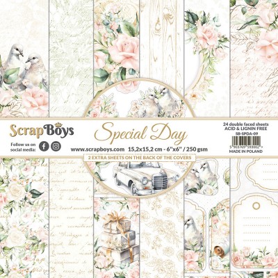 ScrapBoys - Ensemble de papier «Special Day» 6"X6" de 24 feuilles recto-verso