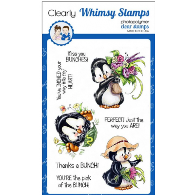 Whimsy Stamps- Estampe «Penguin Gardener» 8 estampes