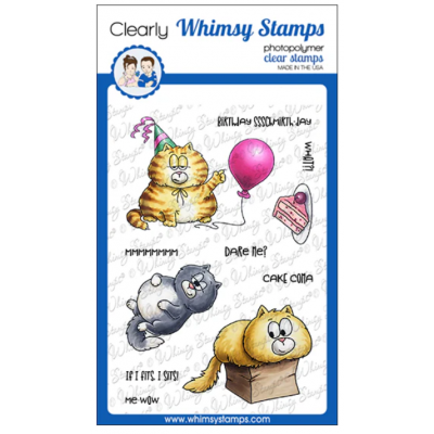 Whimsy Stamps- Estampe «Cat Me-Wow Birthday» 11 estampes