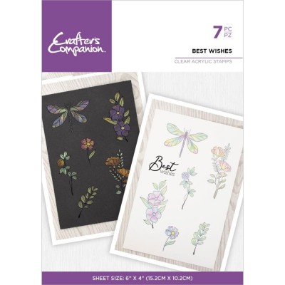 Crafter's Companion- Estampes «Best Wishes» 7 pièces